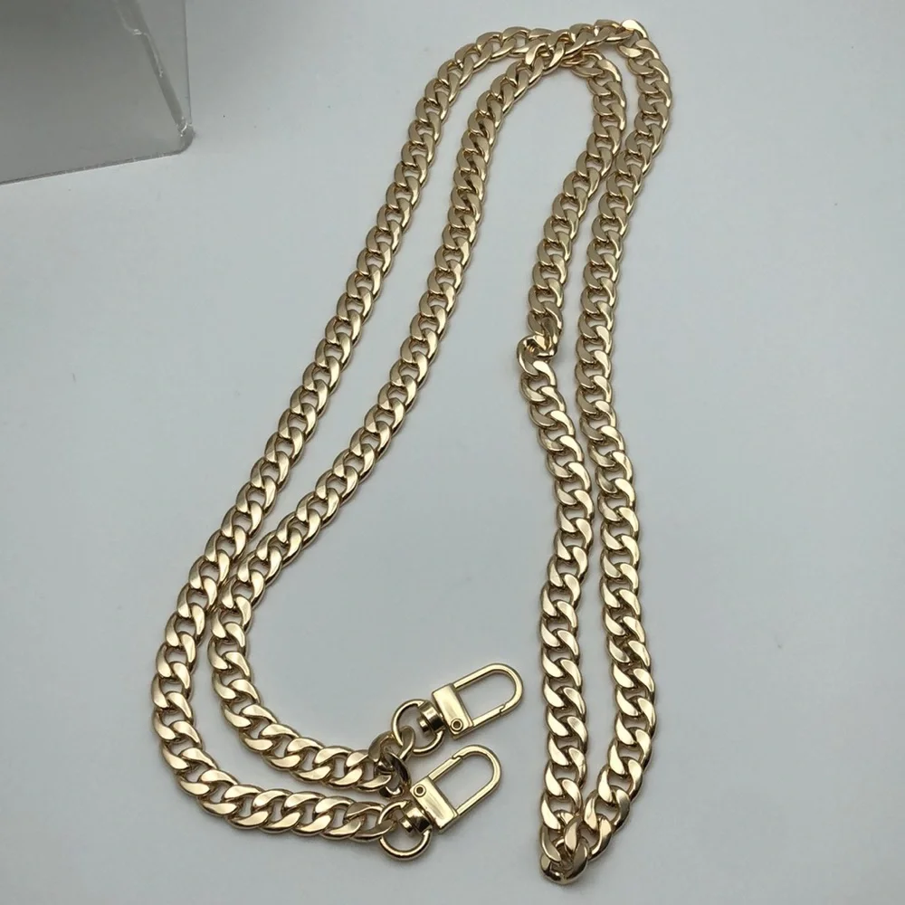 Gold Chain - Iron Flat Gold Chain Replacement Purse Straps Shoulder or Crossbody - Picture 3 of 7